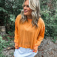 PREORDER: OPEN BACK Active Pullover in Orange // ships in 1-2 weeks