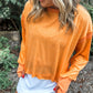 PREORDER: OPEN BACK Active Pullover in Orange // ships in 1-2 weeks