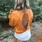 PREORDER: OPEN BACK Active Pullover in Orange // ships in 1-2 weeks