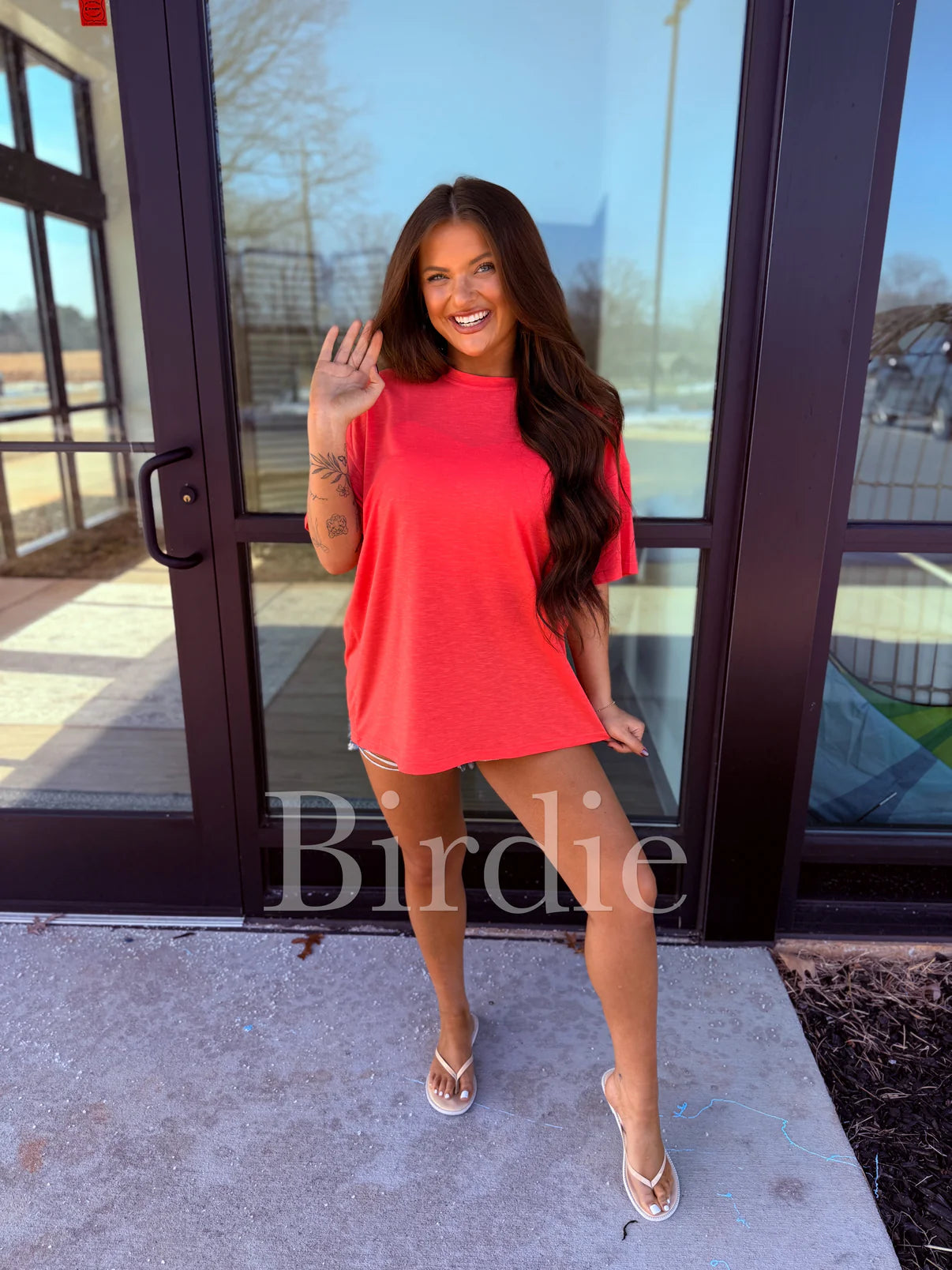 LIMITED STOCK//PREORDER: Lightweight Oversized Tee in Coral // 2-3 weeks