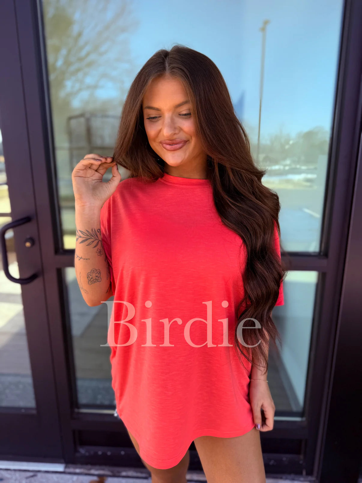 LIMITED STOCK//PREORDER: Lightweight Oversized Tee in Coral // 2-3 weeks
