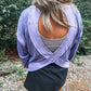 PREORDER: OPEN BACK Active Pullover in Purple // ships in 1-2 weeks