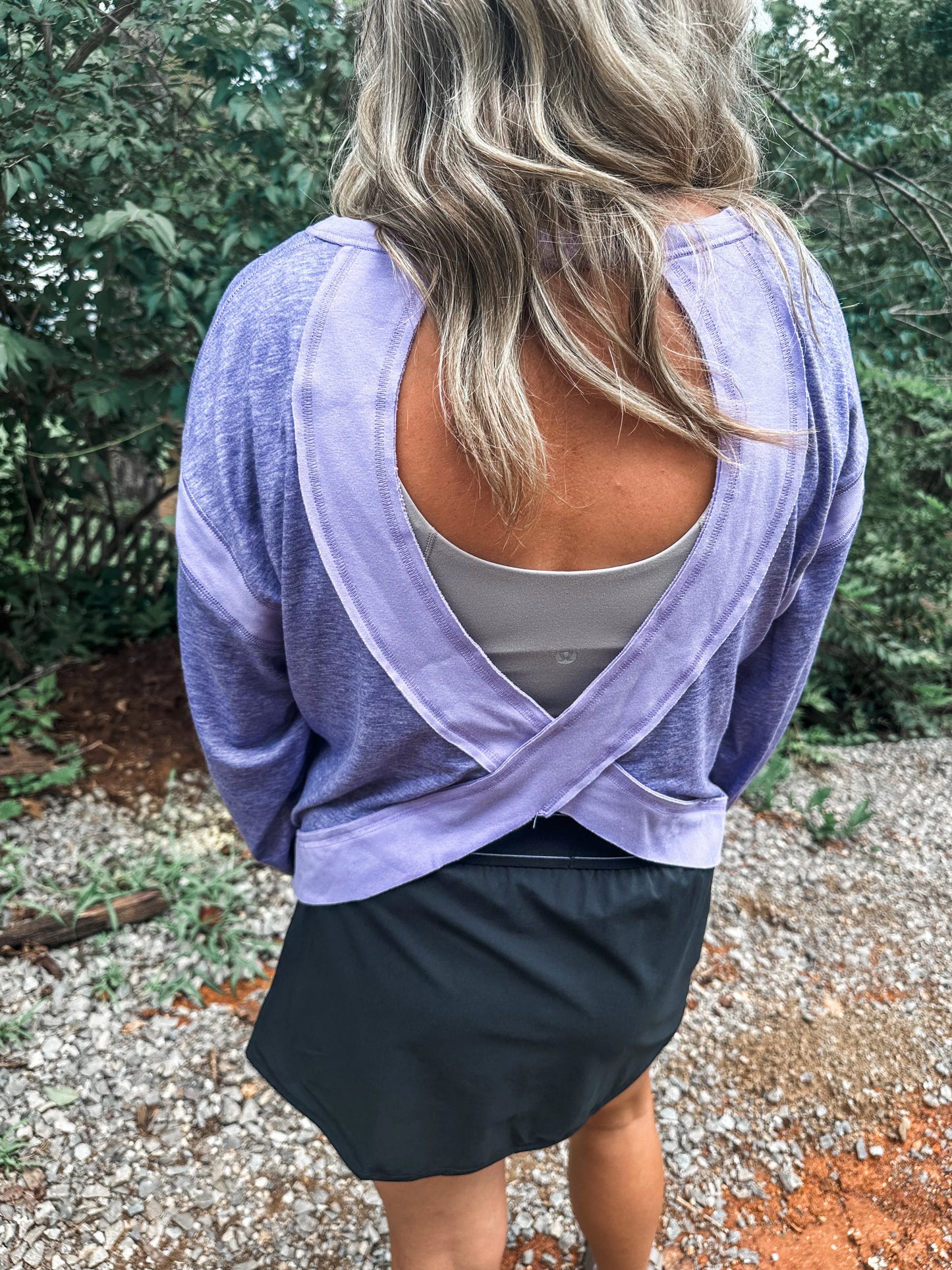 PREORDER: OPEN BACK Active Pullover in Purple // ships in 1-2 weeks