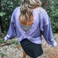 PREORDER: OPEN BACK Active Pullover in Purple // ships in 1-2 weeks