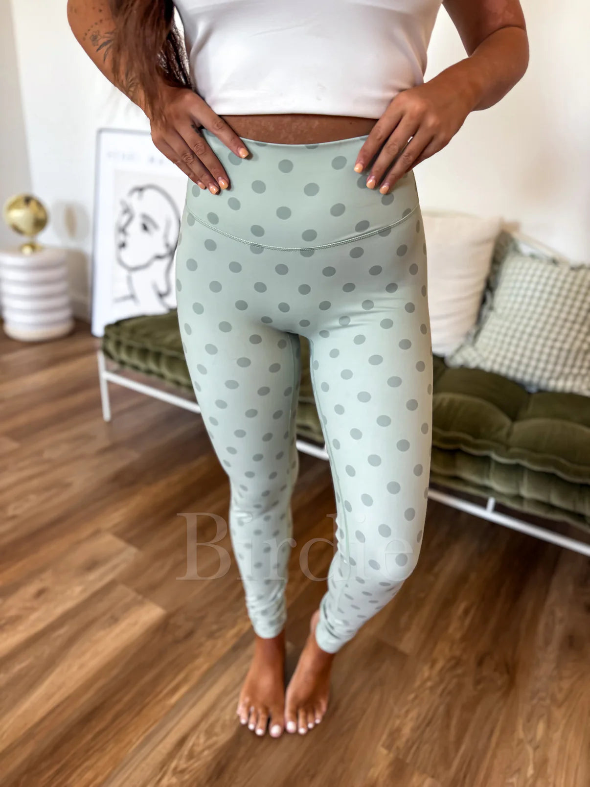 PREORDER:Sculpt Leggings in Pistachio Dot // eta September - October