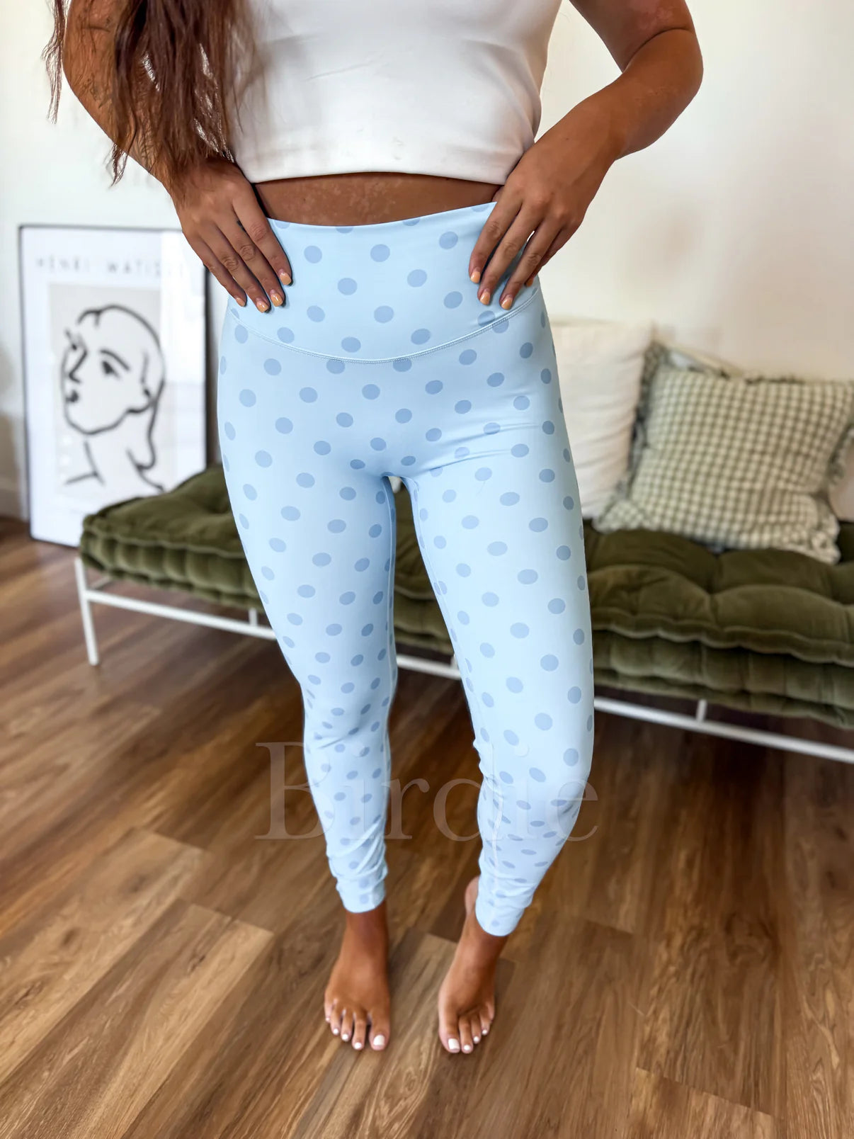 PREORDER: Sculpt Leggings in Powder Blue Dot // eta September - October