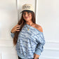 PREORDER: Off Shoulder Slouchy Pullover in Arctic Drift// ships in Sept - Oct