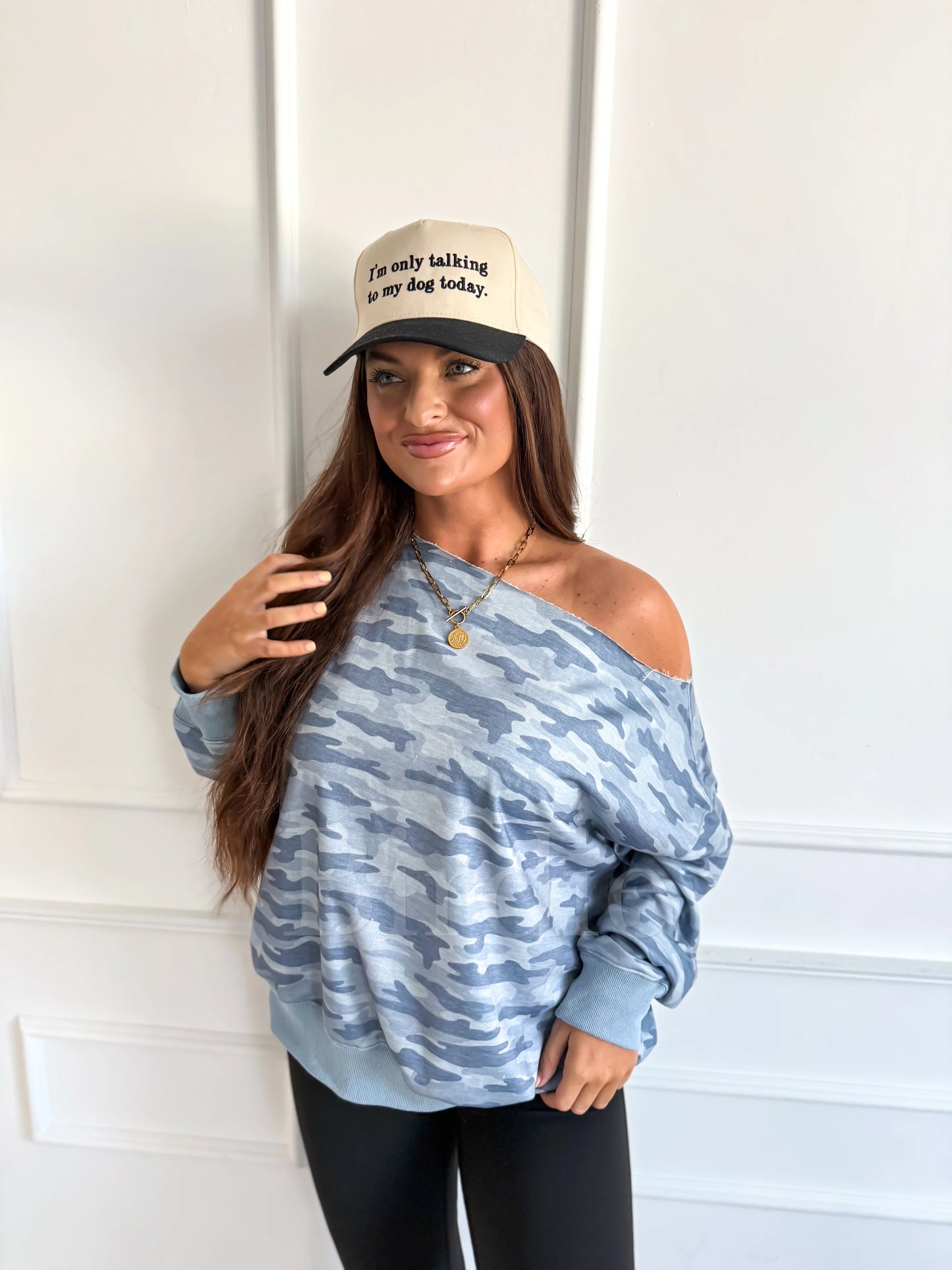PREORDER: Off Shoulder Slouchy Pullover in Arctic Drift// ships in Sept - Oct