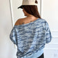 PREORDER: Off Shoulder Slouchy Pullover in Arctic Drift// ships in Sept - Oct