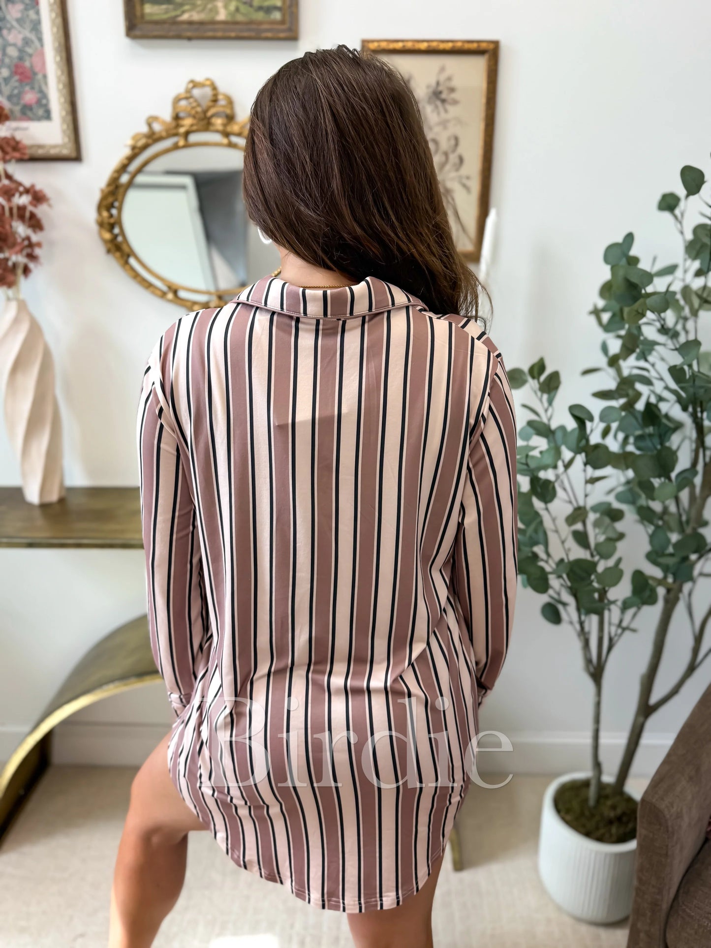 PREORDER: Long Sleeve Sleep Dress in Cocoa Linen // eta 3-4 weeks