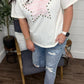*free ship today* // Pink Studded Detail Star Cotton Top