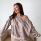 PREORDER: Off Shoulder Slouchy Pullover in Toasted Toffee Leopard // eta Nov - early Dec