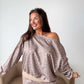 PREORDER: Off Shoulder Slouchy Pullover in Toasted Toffee Leopard // eta Nov - early Dec