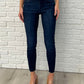Mid Rise Adjustable Waist Raw Hem Skinny Jeans - Judy Blue