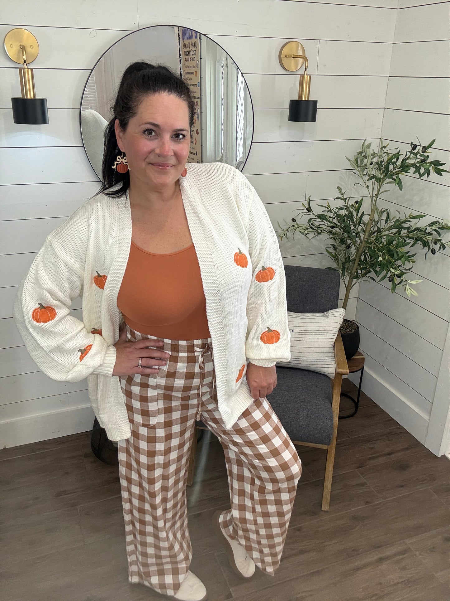 SHIPS FREE TODAY // Embroidered Pumpkin  Midi Cardigan