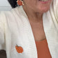 IN-STOCK // Pumpkin and Cream Bow Dangles //LIMITED STOCK