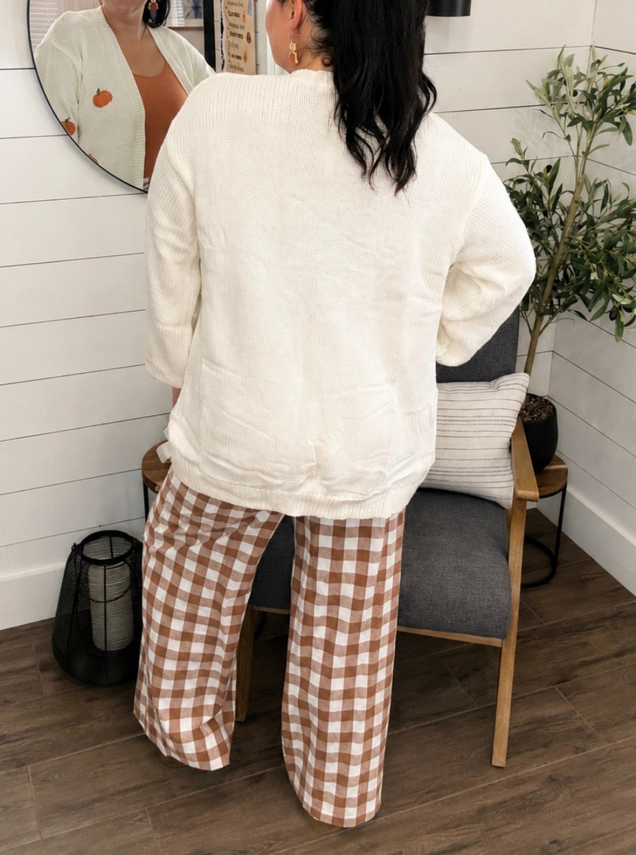SHIPS FREE TODAY // Embroidered Pumpkin  Midi Cardigan