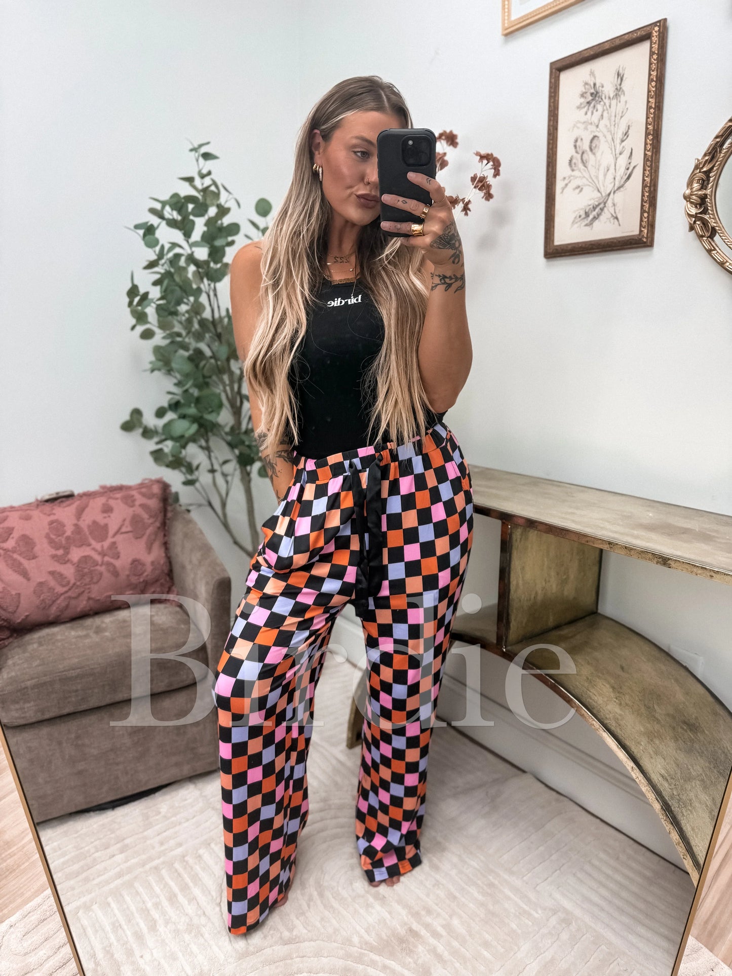 Preorder // Stretchy Lounge Pants 2.0 in Candy Corn Checkered // LIMITED QUANTITIES