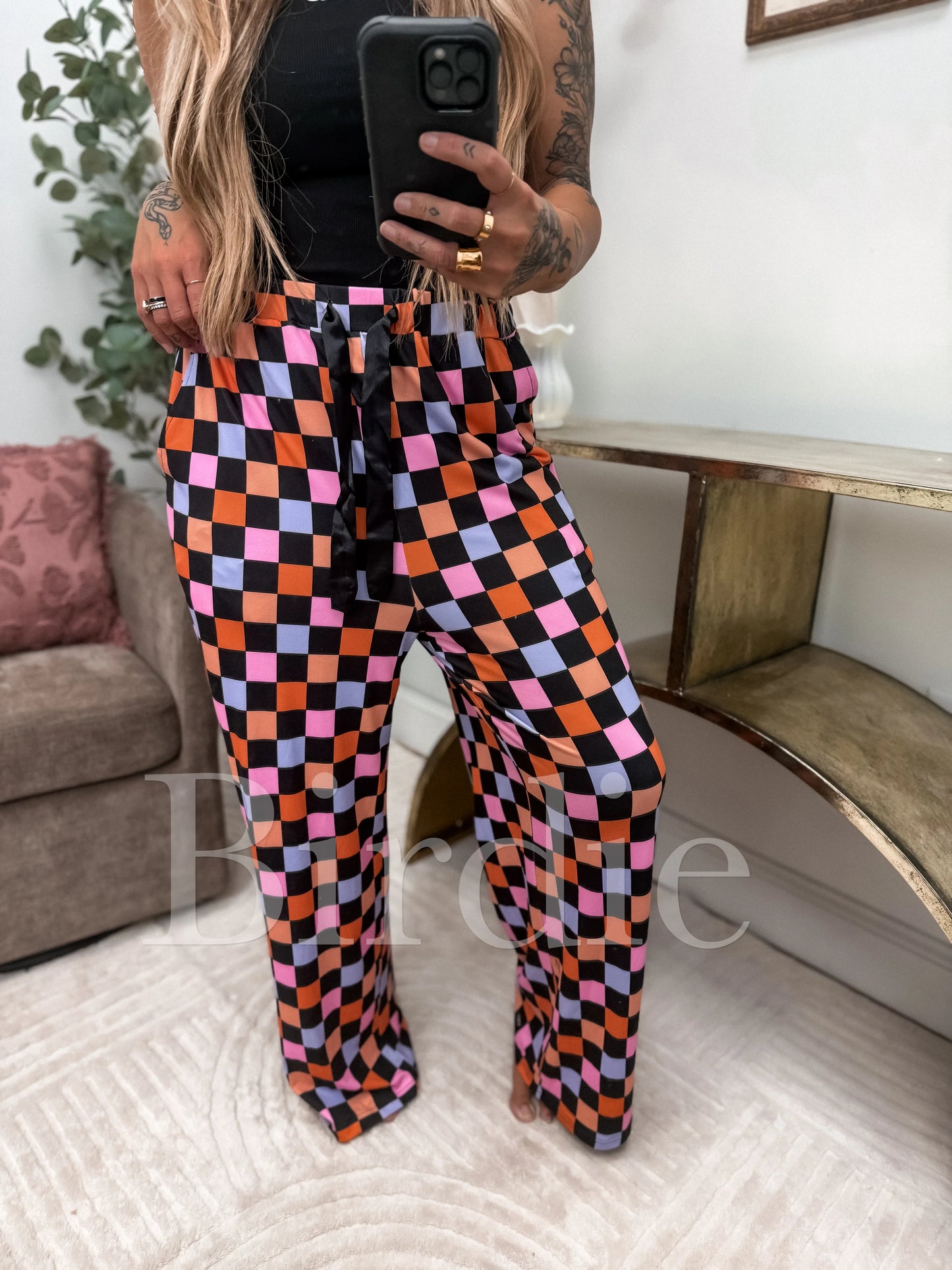Preorder // Stretchy Lounge Pants 2.0 in Candy Corn Checkered // LIMITED QUANTITIES