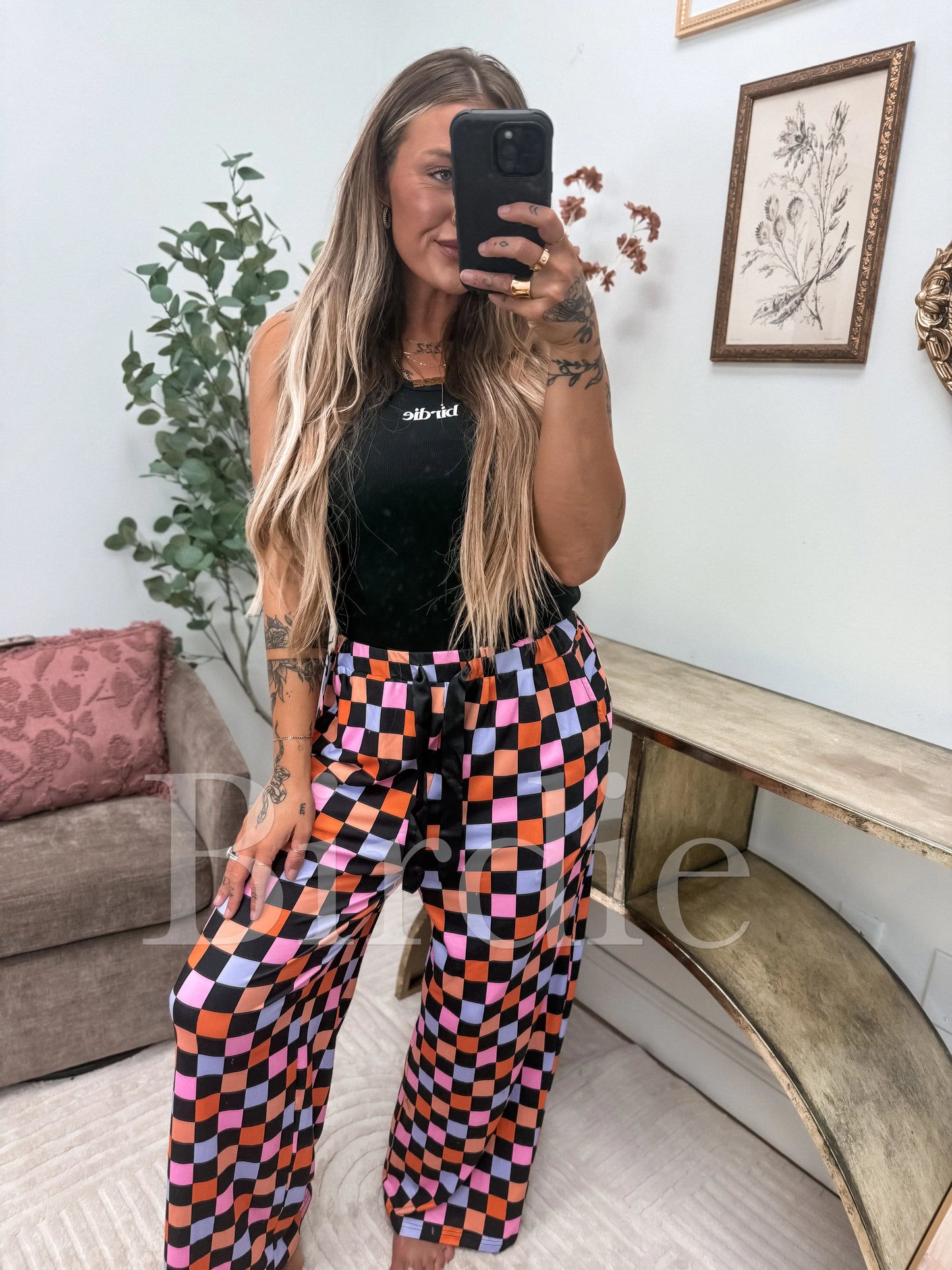 Preorder // Stretchy Lounge Pants 2.0 in Candy Corn Checkered // LIMITED QUANTITIES