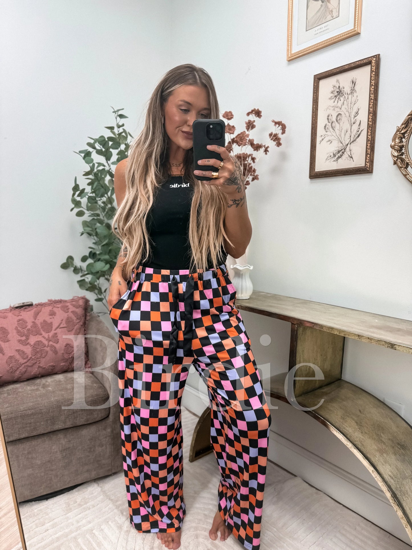 Preorder // Stretchy Lounge Pants 2.0 in Candy Corn Checkered // LIMITED QUANTITIES