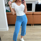 Lisa High Rise Control Top Wide Leg Crop Jeans in Sky Blue - Judy Blue