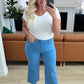 Lisa High Rise Control Top Wide Leg Crop Jeans in Sky Blue - Judy Blue