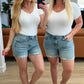 Classic High Rise Distressed Cuffed Cutoff Shorts - Judy Blue