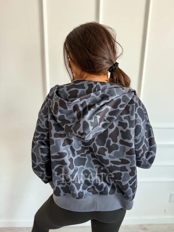 PREORDER: Blackout Duck Camo Zip Hoodie // 3-4 weeks eta