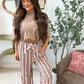 PREORDER: Stretchy Lounge Pants Cocoa Stripe // eta May-June