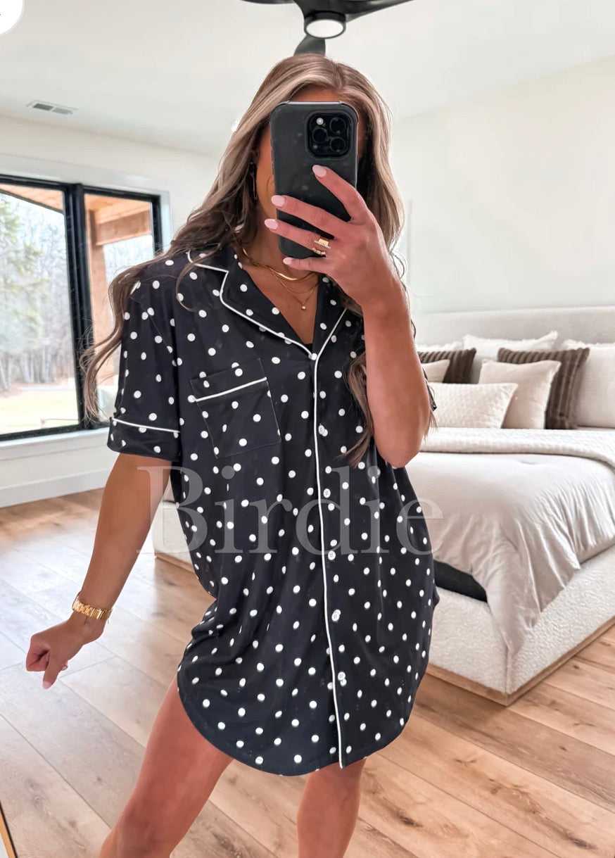 PREORDER: Polka Dot Tee Sleep Dress // eta 3-4 weeks