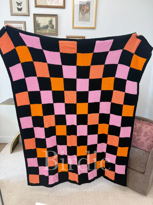 PREORDER: Candy Corn Checkered Blanket // eta 3-4 weeks