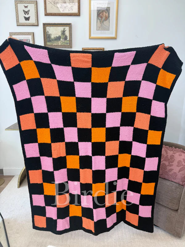 PREORDER: Candy Corn Checkered Blanket // eta 3-4 weeks