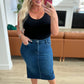 High Rise Denim Midi Skirt - Judy Blue
