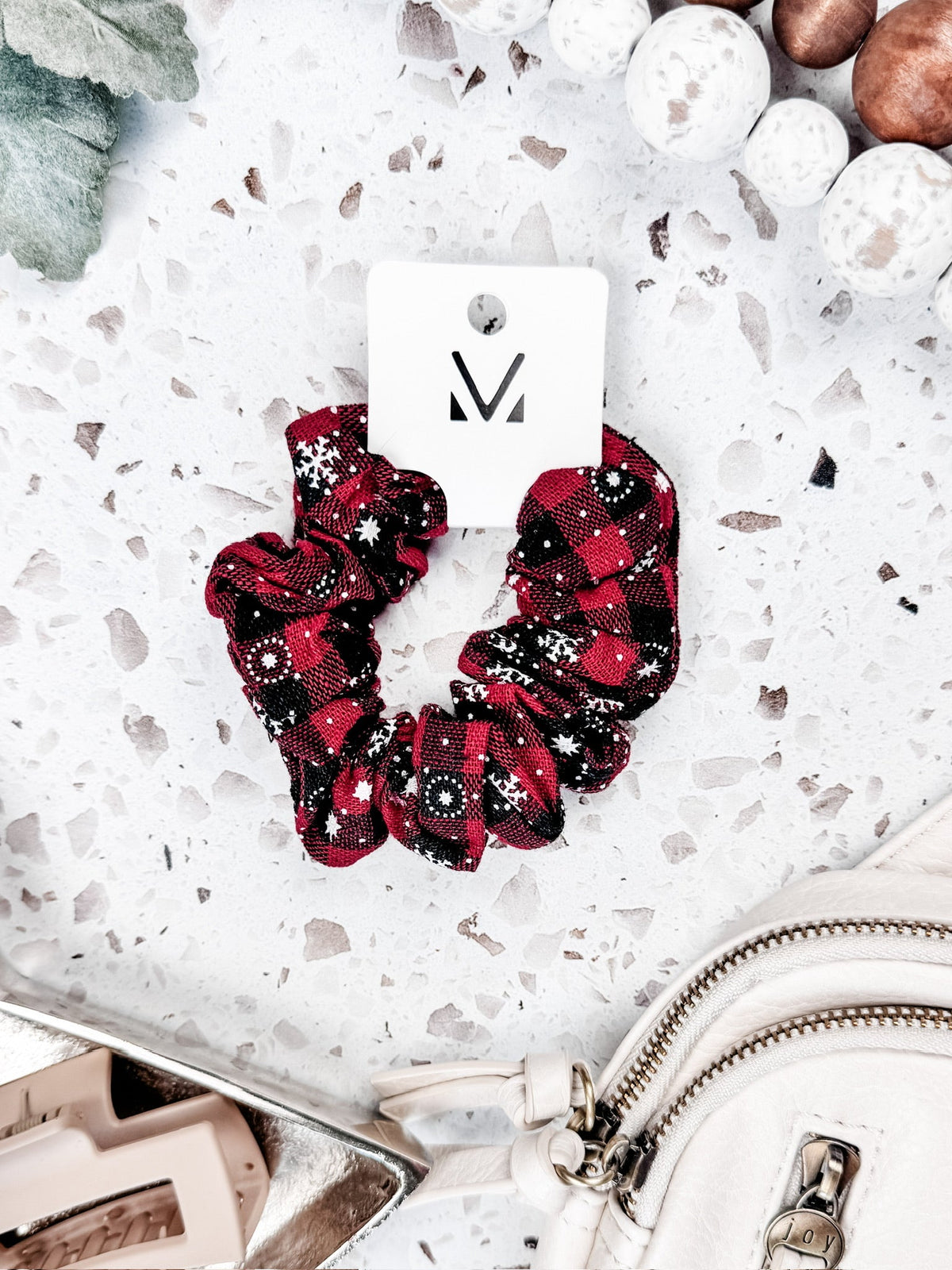 IN STOCK Plaid Snowflake Scrunchie FINAL SALE