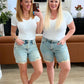 High Rise Mineral Wash Distressed Boyfriend Shorts - Judy Blue