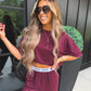 PREORDER: Tee & Boxer Pant Set in Wild Mulberry // eta Nov - Early Dec