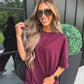 PREORDER: Tee & Boxer Pant Set in Wild Mulberry // eta Nov - Early Dec