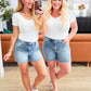 High Rise Rhinestone Cutoff Shorts - Judy Blue