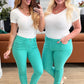 Bridgette High Rise Garment Dyed Slim Jeans in Aquamarine - Judy Blue