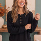 Get Organized Henley Knit Sweater in Black