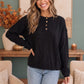 Get Organized Henley Knit Sweater in Black