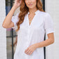 Perfectly Pretty White Button Up Blouse