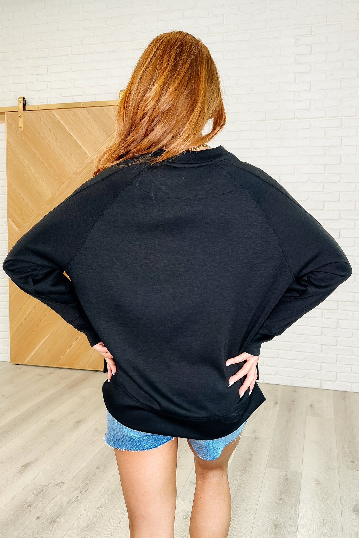 Relaxed Scuba Pullover in Black