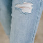 High Rise Patch Pocket Distressed Boyfriend Jeans - Judy Blue