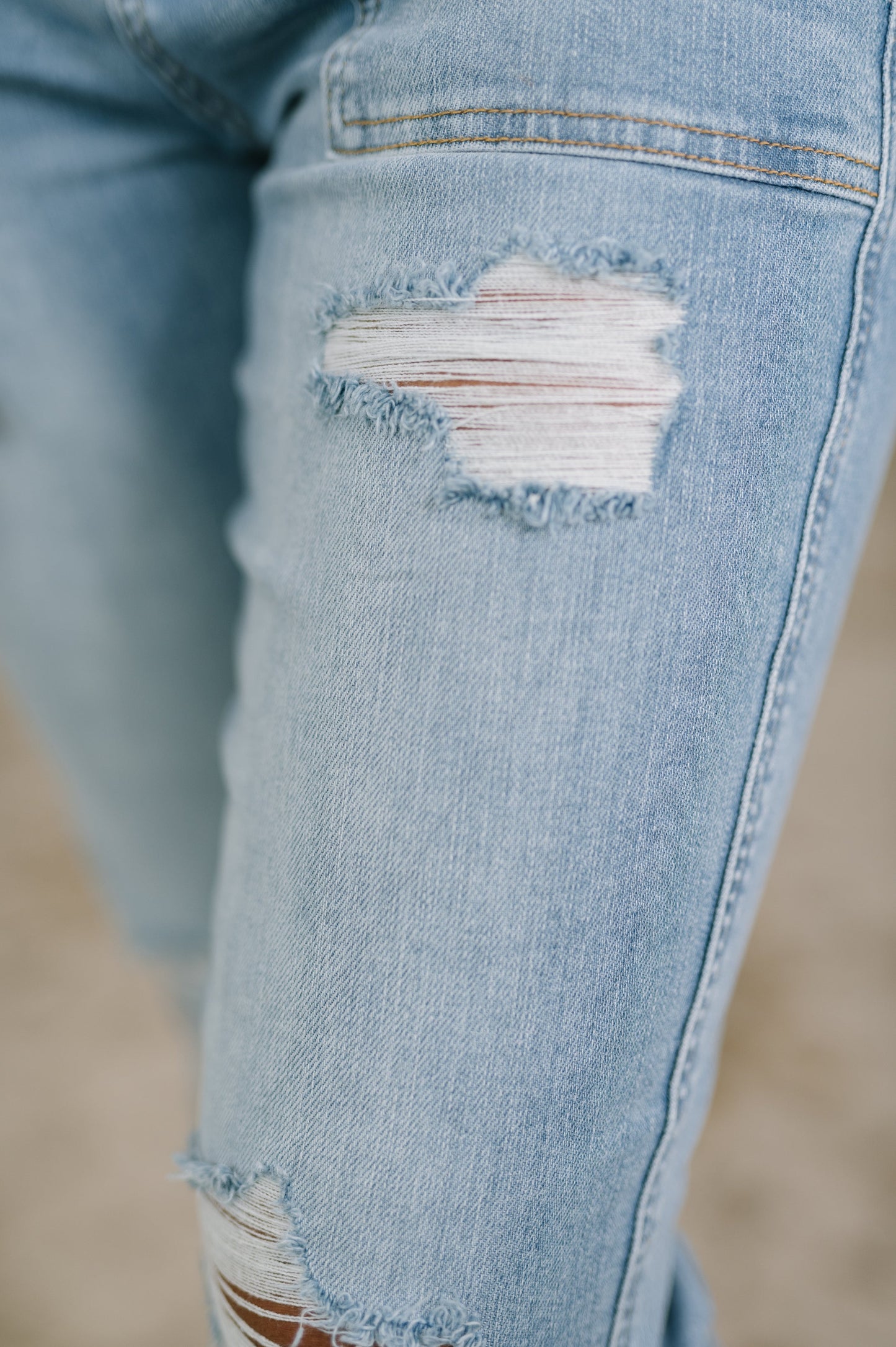 High Rise Patch Pocket Distressed Boyfriend Jeans - Judy Blue