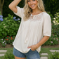 Lace Trim Tassel Tie Boho Blouse