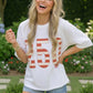 White Stars and Stripes '250' Top