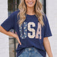 Stars Stripes and Daisy Vibes USA Graphic Tee
