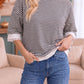 Stripe It Right Lace Trim Top